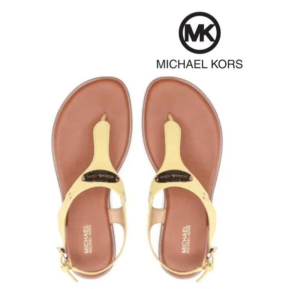 Women's Michael Kors Plate Flat Thong Sandals | Buttercup | 7 - Picture 12 of 16